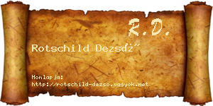 Rotschild Dezső névjegykártya